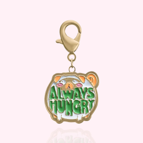 "Always Hungry" Dog Collar Charm (Color: GOLD)