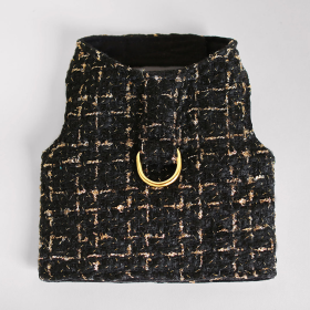 Chantel Tweed Dog Harness (Color: Black, size: XS)