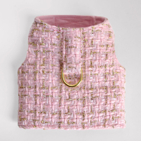 Chantel Tweed Dog Harness (Color: pink, size: LG)