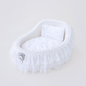 Crib Dog Bed (Color: Snow White, size: One size)