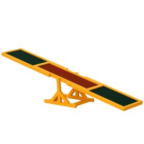 Wooden Dog Agility Seesaw for Training and Exercise, Platform Equipment Run Game Toy, Weather Resistant Pet Supplies, 71" L x 12" W x 12" H, Nat (Option: Natural Wood-840x360x145 mm)